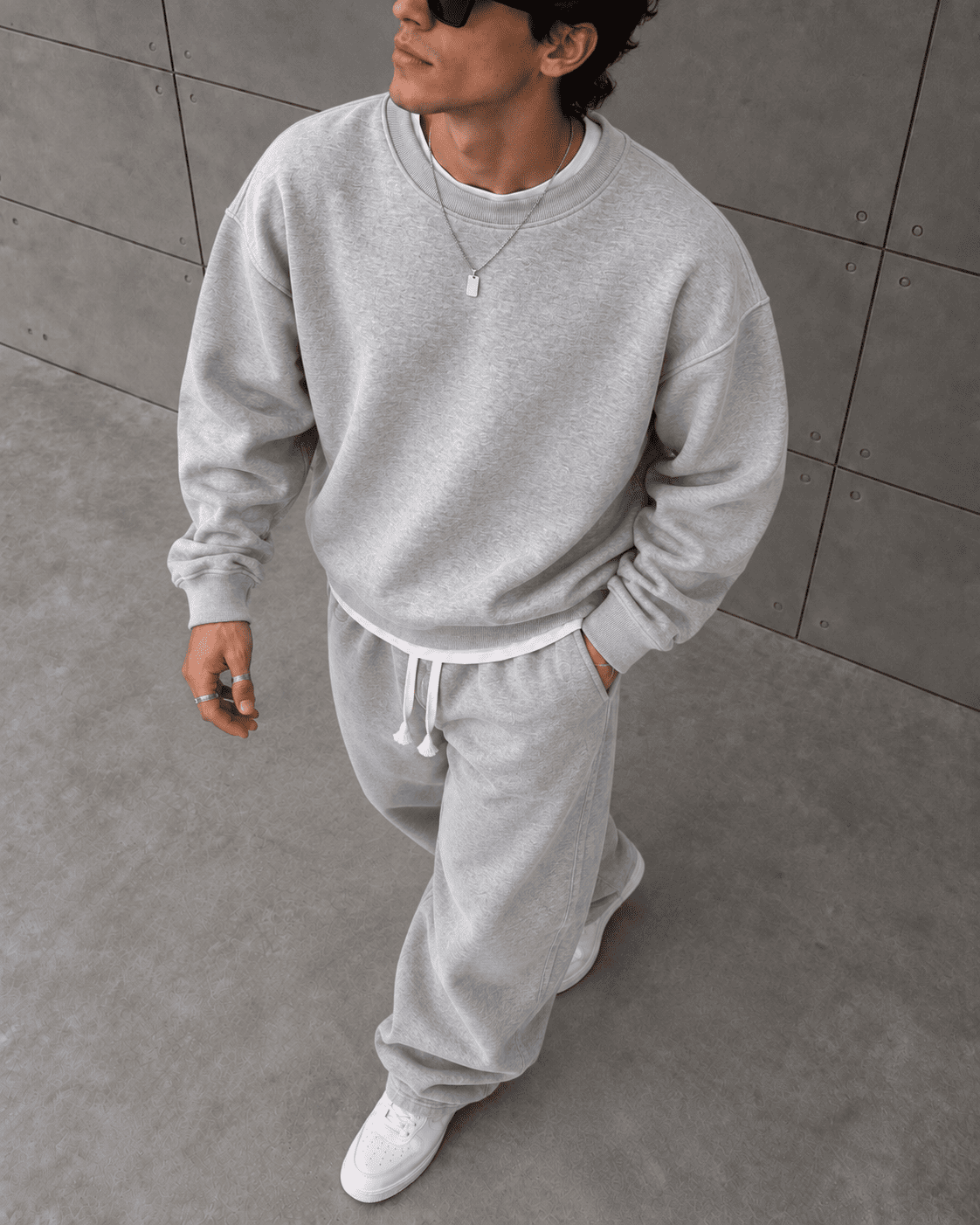 Basıc Sweatshırt Takım Gri