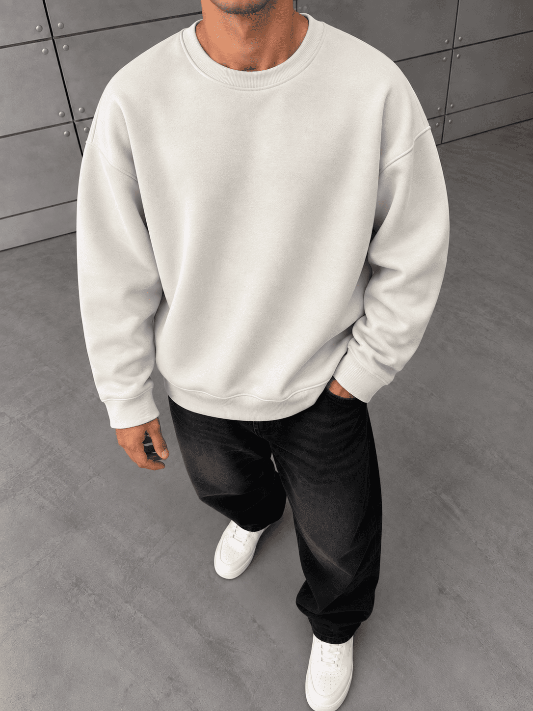 Basic Bej Sweatshirt