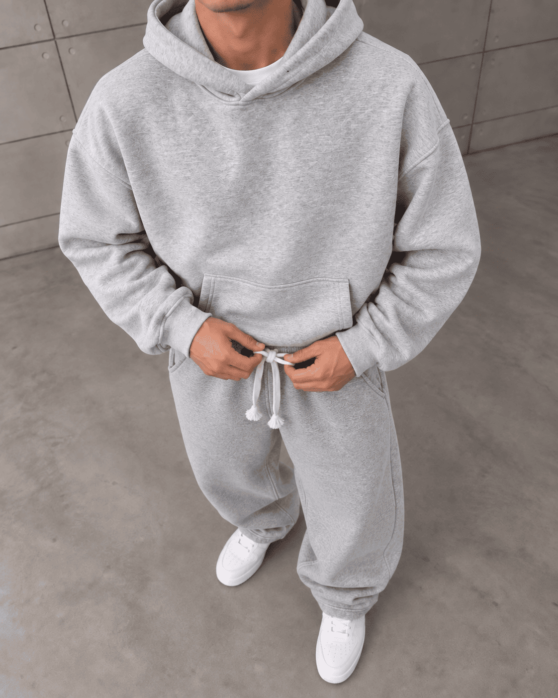 Basic Hoodie Takım Gri