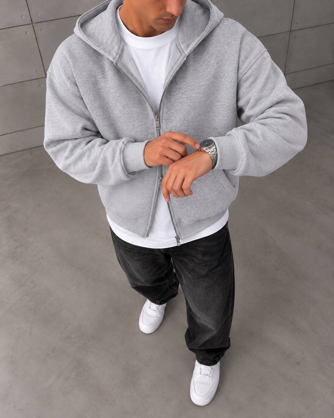 Basic Zipper Gri