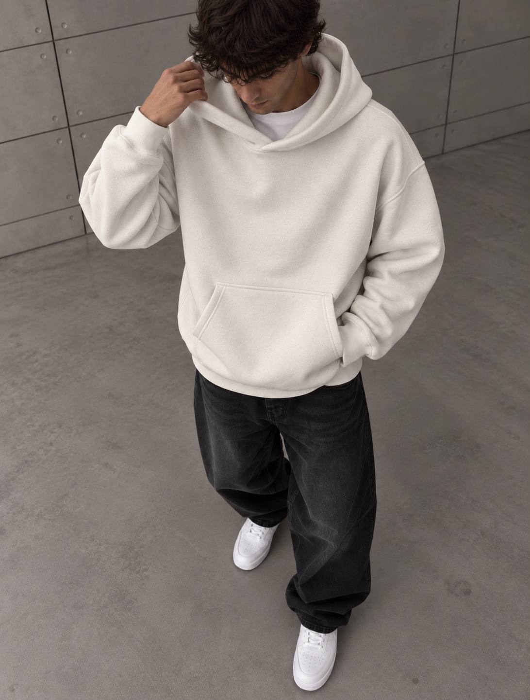 Basic Bej Hoodie